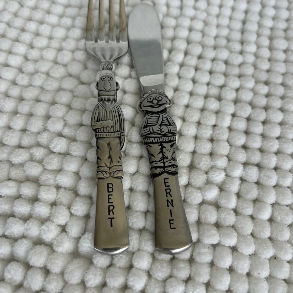 SESAME STREET 2‎ Pc Childs Set Gorham Japan Stainless Flatware Muppets